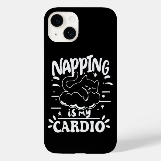 Napping is mijn cardio eenvoudig grappig kattenont Case-Mate iPhone case (Achterkant)