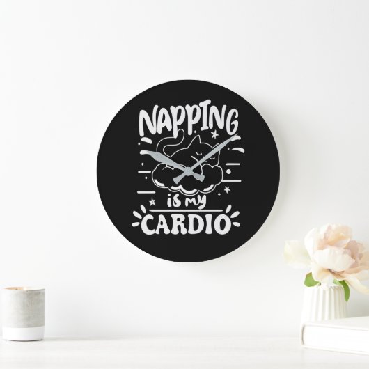 Napping is mijn cardio eenvoudig grappig kattenont grote klok (Huis)