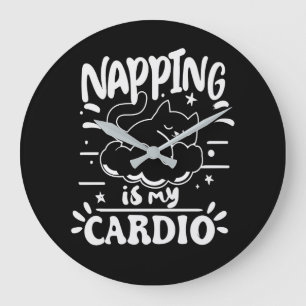 Napping is mijn cardio eenvoudig grappig kattenont grote klok