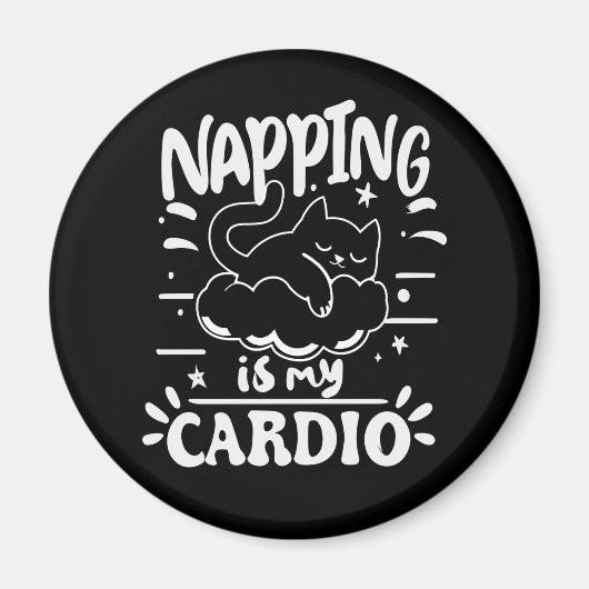 Napping is mijn cardio eenvoudig grappig kattenont magneet (Voorkant)