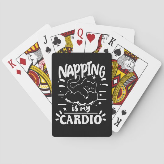 Napping is mijn cardio eenvoudig grappig kattenont pokerkaarten (Achterkant)