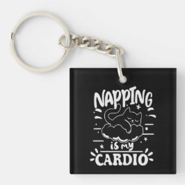 Napping is mijn cardio eenvoudig grappig kattenont sleutelhanger