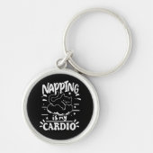 Napping is mijn cardio eenvoudig grappig kattenont sleutelhanger (Voorkant)