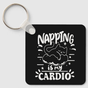 Napping is mijn cardio eenvoudig grappig kattenont sleutelhanger