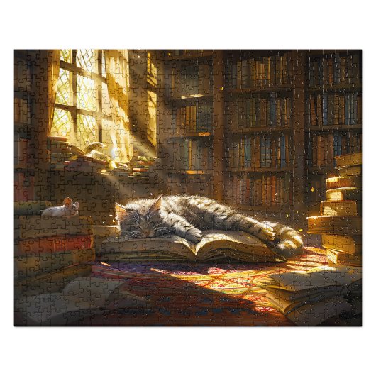 Napping kat puzzels, Schattigee kitten kat mam cad Legpuzzel