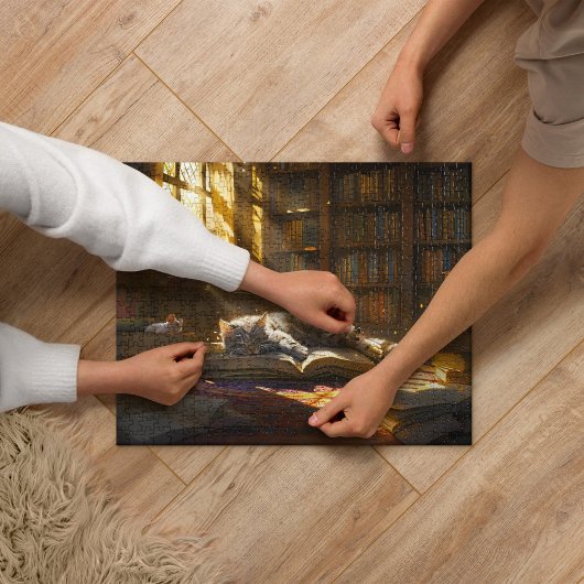 Napping kat puzzels, Schattigee kitten kat mam cad Legpuzzel