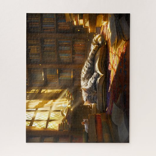 Napping kat puzzels, Schattigee kitten kat mam cad Legpuzzel (Verticaal)