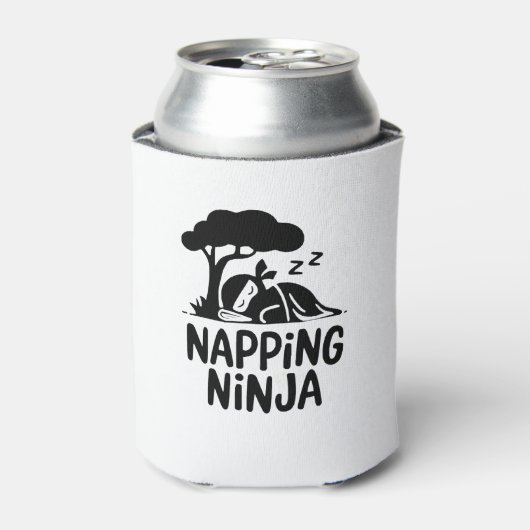 Napping Ninja - Schattigee slaperige Ninja Art Fun Blikjeskoeler (Blikje Voorkant)