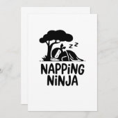 Napping Ninja - Schattigee slaperige Ninja Art Fun Kaart (Voorkant / Achterkant)