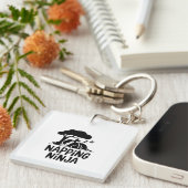Napping Ninja - Schattigee slaperige Ninja Art Fun Sleutelhanger (Voorkant Rechts)