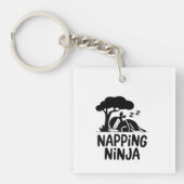 Napping Ninja - Schattigee slaperige Ninja Art Fun Sleutelhanger (Voorkant)