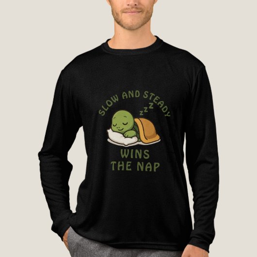 Napping Turtle – Slow Life, Sweet Dreams Tri-Blend Shirt (Voorkant volledig)