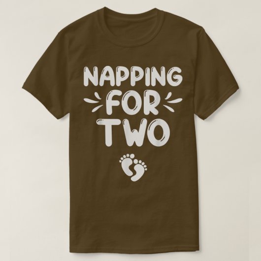 Napping voor Funny Twee Zwangerschapaankondigingen T-shirt (Design voorkant)