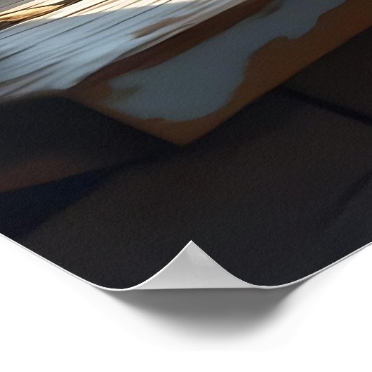 Napping White Cat and Purple Flowers  Poster (Hoek)