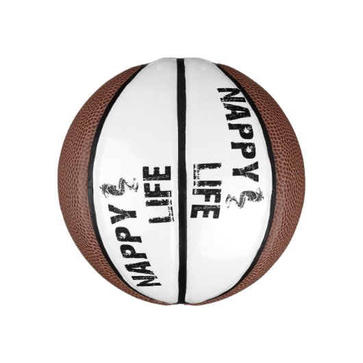 Nappy Life Mini Basketball w/Black Logo. Basketbal (Verticaal)