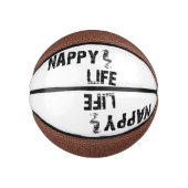 Nappy Life Mini Basketball w/Black Logo. Basketbal (Voorkant)