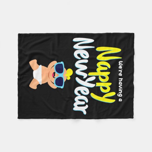 Nappy New Year Diaper Expecting Pregnant Funny Hap Fleece Deken (Voorkant (Horizontaal))