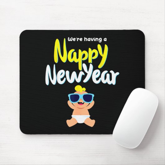 Nappy New Year Diaper Expecting Pregnant Funny Hap Muismat (Met muis)