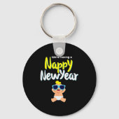 Nappy New Year Diaper Expecting Pregnant Funny Hap Sleutelhanger (Voorkant)