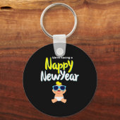 Nappy New Year Diaper Expecting Pregnant Funny Hap Sleutelhanger (Voorkant)