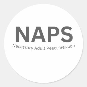 NAPS — Noodzakelijke Vredessessie voor Volwassenen Ronde Sticker