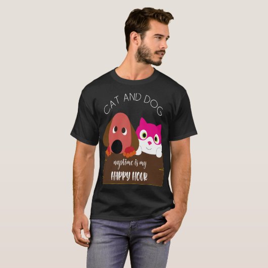 naptime bij katten en honden is mijn gelukkige uur t-shirt (Voorkant volledig)