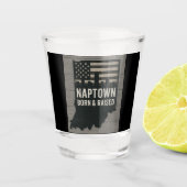 Naptown Geboren en getogen Shot Glass Shot Glas (Voorkant)