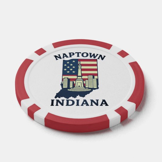 Naptown Indiana Monument Circle Poker Chip (Enkel)