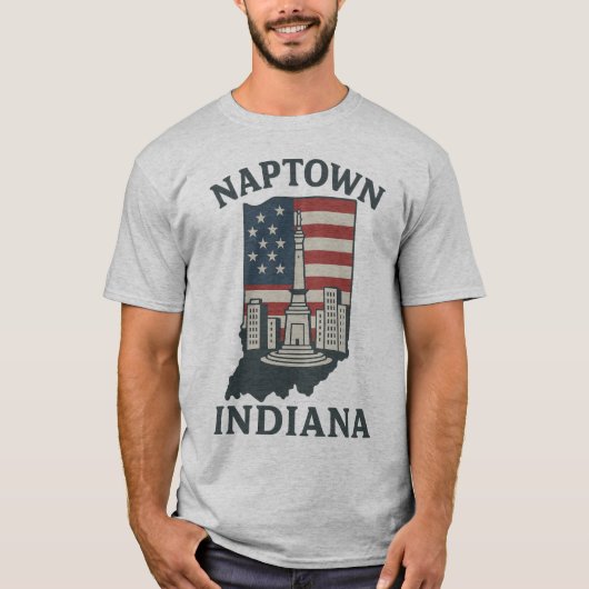Naptown Indiana Monument Circle T-shirt (Voorkant)
