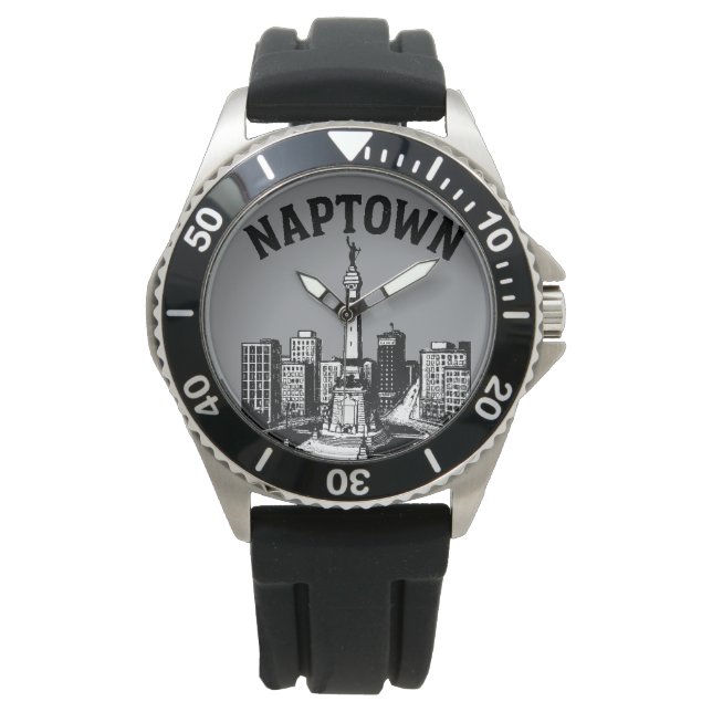 Naptown Indianapolis Indiana Horloge (Voorkant)