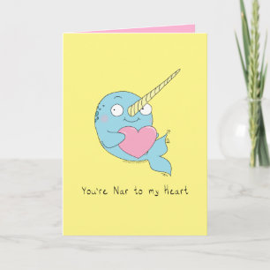 Nar bij Mijn Wenskaart van de Heart Narwhal Love Kaart