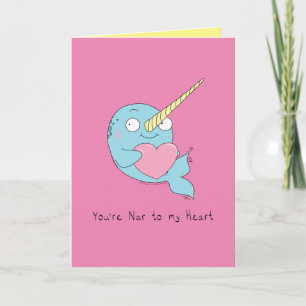 Nar naar mijn hart Narwal Liefde Wenskaart Kaart