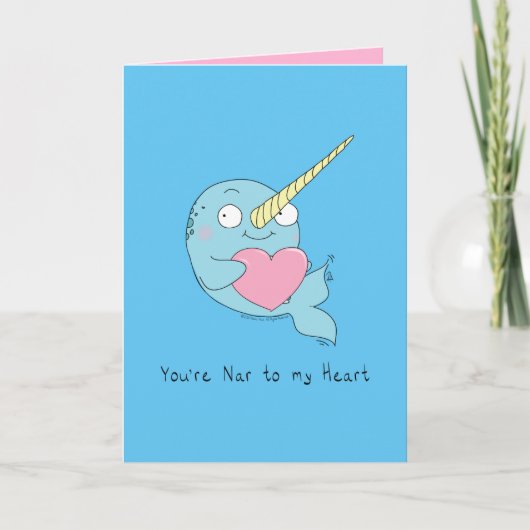 Nar van mijn Wenskaart van de Hart Narwhal Love Kaart (Voorkant)