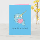 Nar van mijn Wenskaart van de Hart Narwhal Love Kaart (Gele Bloem)