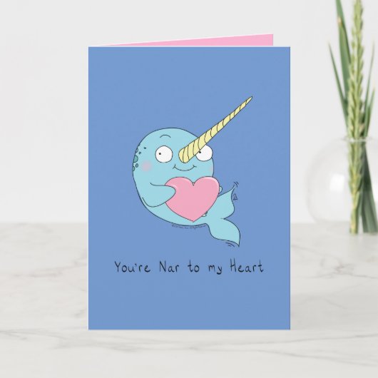 Nar van mijn Wenskaart van de Hart Narwhal Love Kaart (Voorkant)