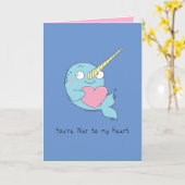 Nar van mijn Wenskaart van de Hart Narwhal Love Kaart (Gele Bloem)
