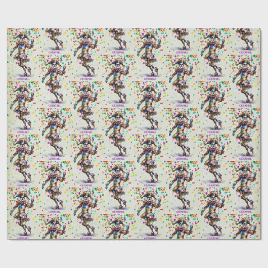 nar voeg tekst carnaval of mardi gras cadeaupapier (Vlak)