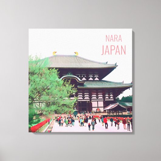 Nara beroemde tempelreisposter Japan Canvas Afdruk (Voorkant)