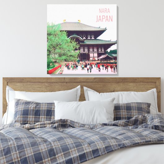 Nara beroemde tempelreisposter Japan Canvas Afdruk (Insitu (Slaapkamer))