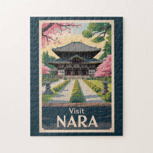 Nara Japan Illustratie Reis Kunst Vintage Legpuzzel
