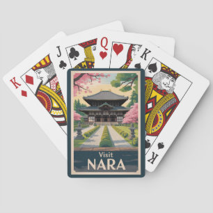 Nara Japan Illustratie Reis Kunst Vintage Pokerkaarten