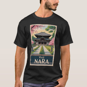 Nara Japan Illustratie Reis Kunst Vintage T-shirt