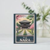 Nara Japan Illustration Travel Art Vintage Briefkaart (Staand voorkant)