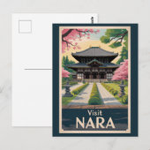 Nara Japan Illustration Travel Art Vintage Briefkaart (Voorkant / Achterkant)