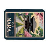 Nara Japan Illustration Travel Art Vintage Magneet (Horizontaal)