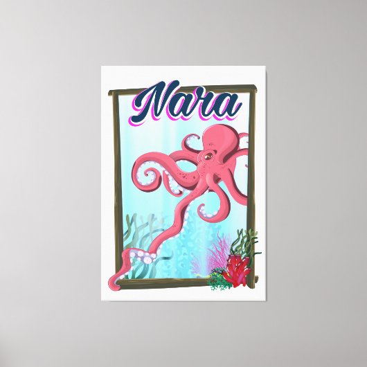 Nara Japan Inktvis reisposter Canvas Afdruk (Voorkant)