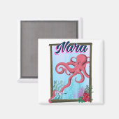 Nara Japan Inktvis reisposter Magneet (Voorkant / Achterkant)