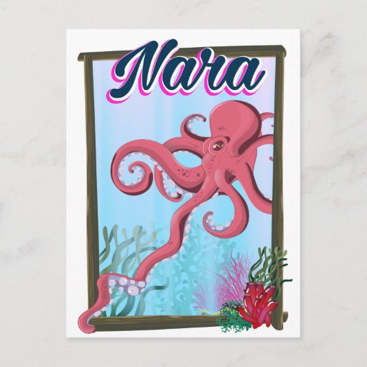 Nara Japan Pijlinktvis reisposter Briefkaart (Voorkant)