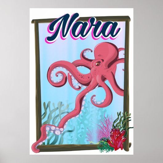 Nara Japan Pijlinktvis reisposter Poster (Voorkant)