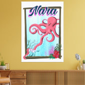 Nara Japan Squid reisposter Canvas Afdruk (Insitu (Woonkamer))